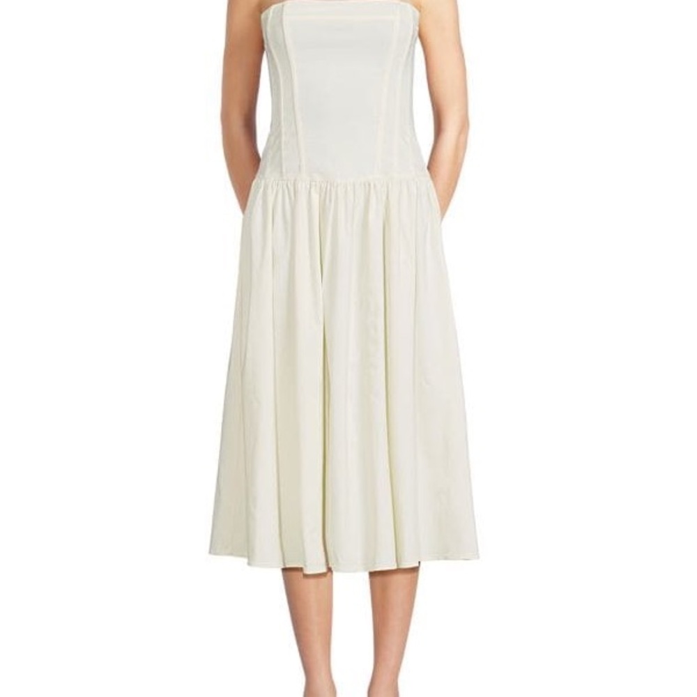 WeWoreWhat Corset Bodice Midi Off The Shoulder Dress